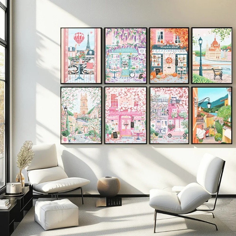 Home Decor London - Poster Perjalanan Paris London Hongaria dan