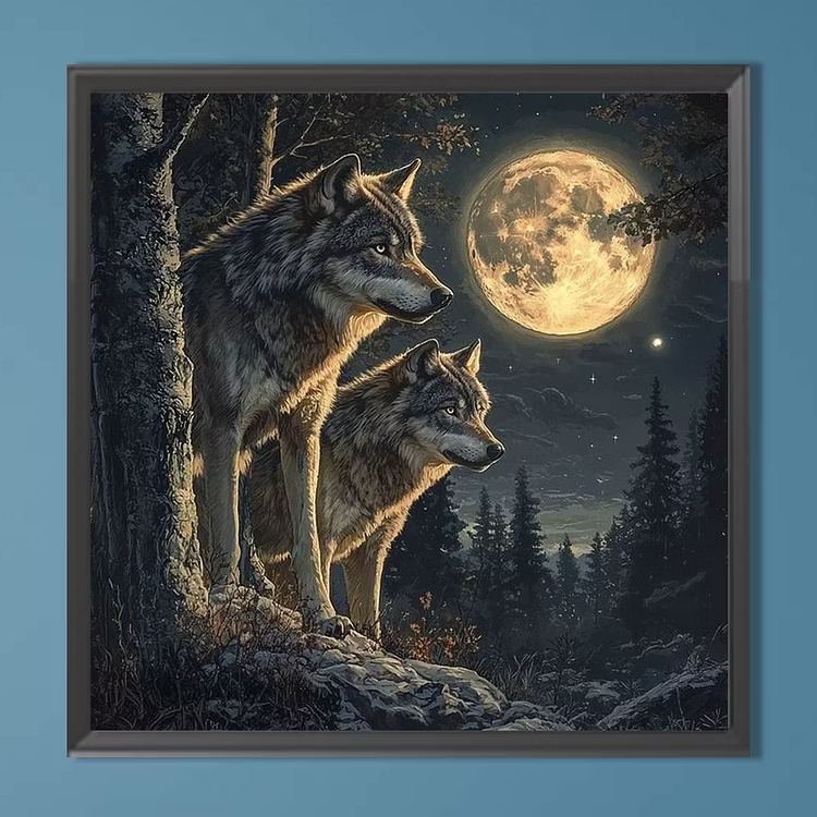 Home Decor Under 500 - Puzzle Jigsaw Under The Moon Wolf