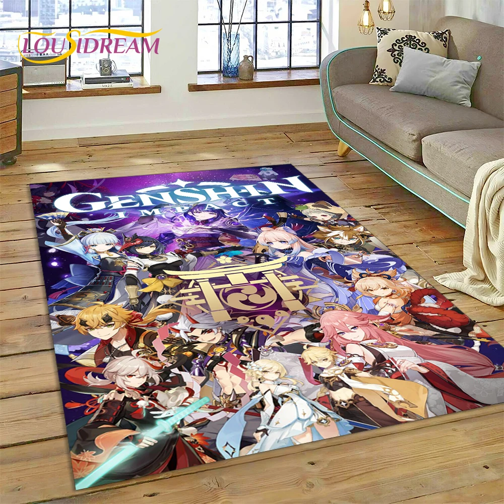 Home Decor Game Online - Karpet Permainan Kartun Genshin Impact 3D