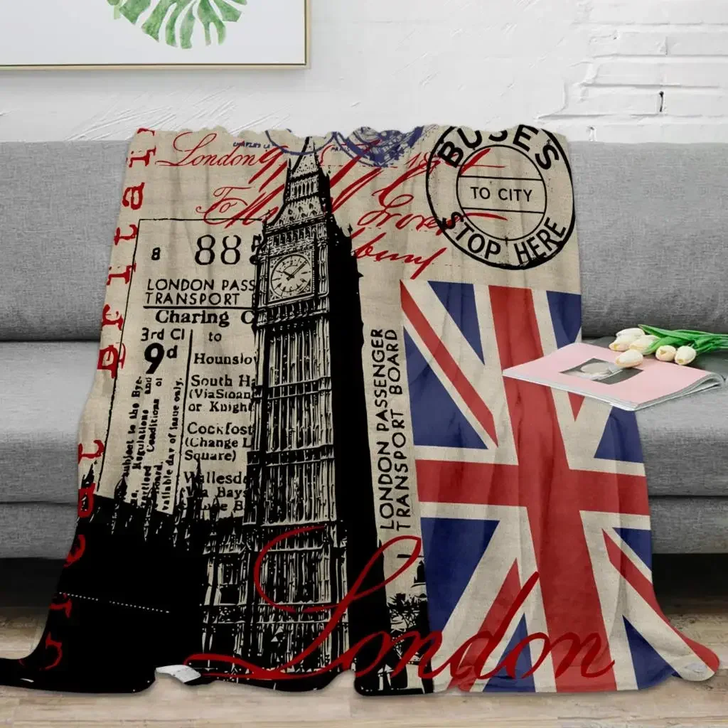 Home Decor London - Selimut Bendera Big Ben London Inggris,