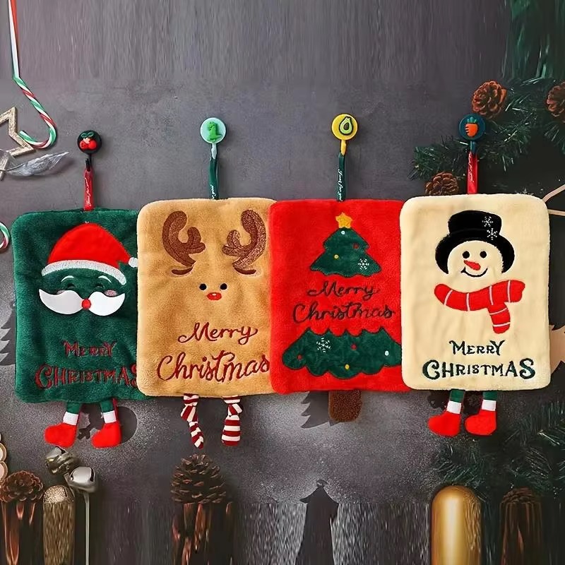 Home Decor Xmas Tree - Handuk Gantung Natal Motif Santa, Manusia