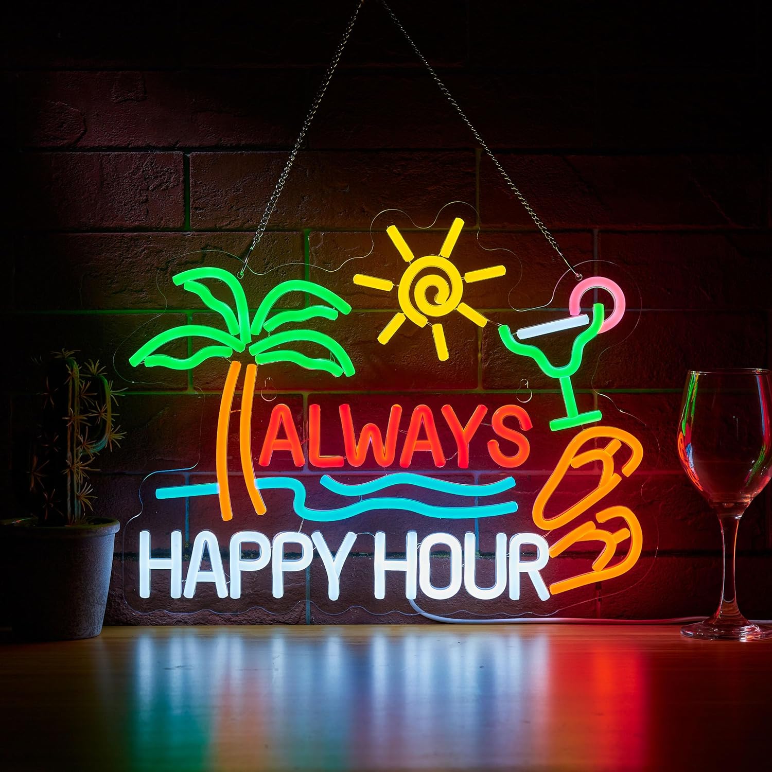 Home Decor Happy - Neon Sign Bar Bir Happy Hour