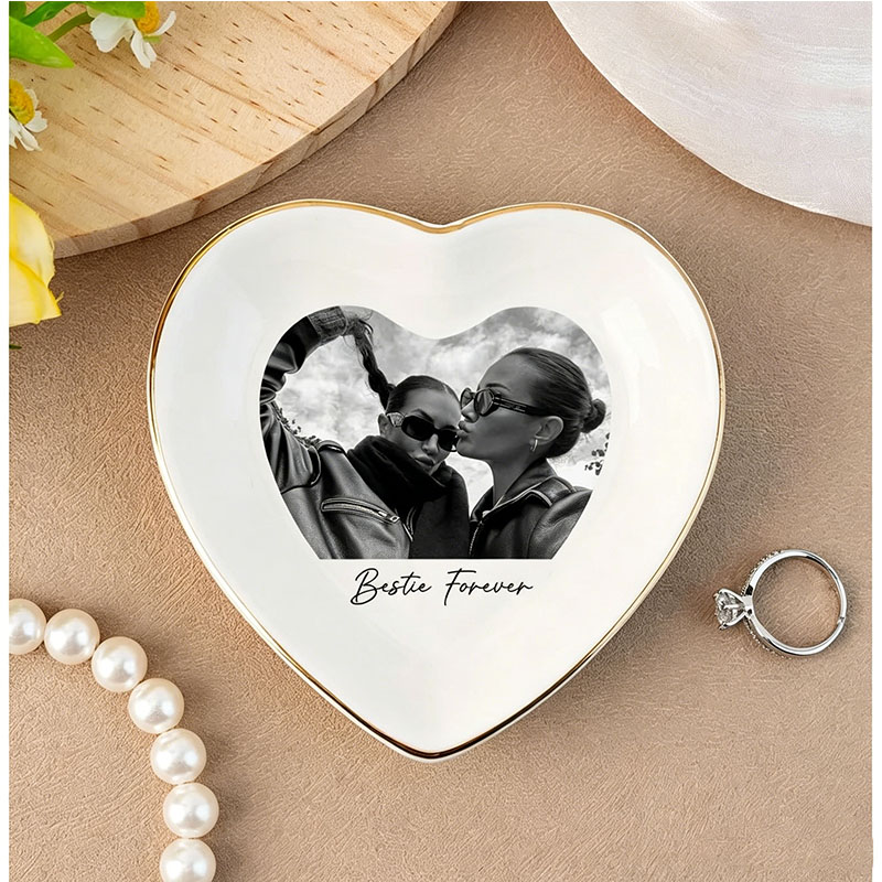 Ceramic Trinket Dish - Tempat Perhiasan Foto Sahabat Terbaik yang