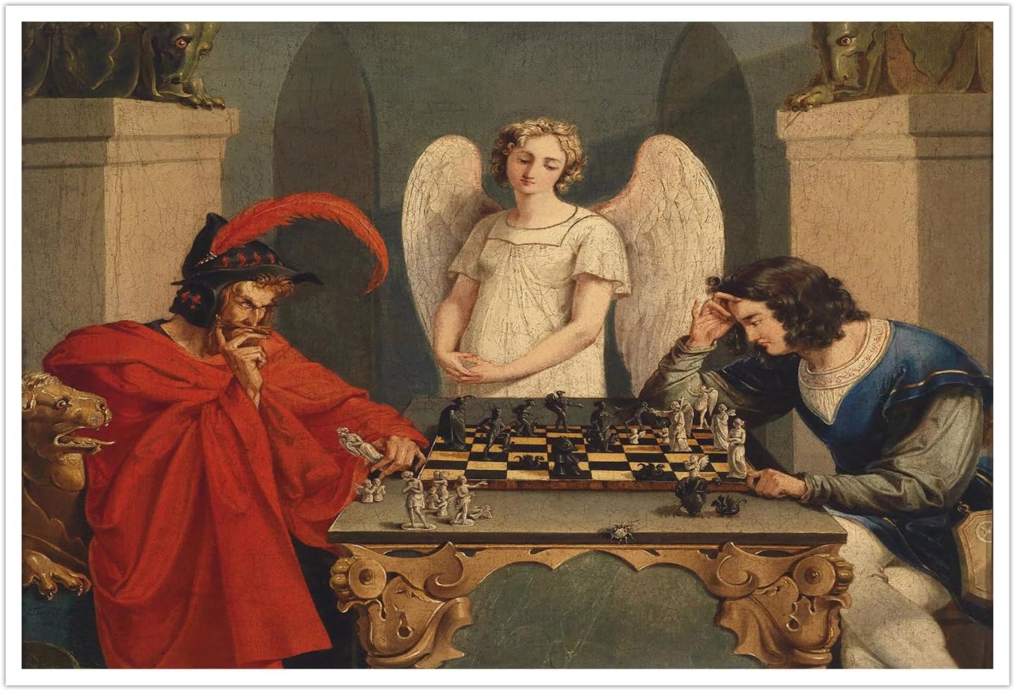 Geometric Wall Art - IUHYVMSM Vintage Faust dan Mephistopheles Bermain