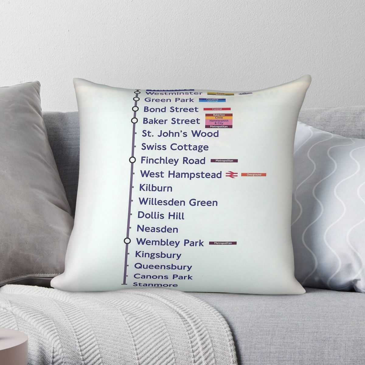 Home Decor London - London Jubilee Line Westbound Square Sarung