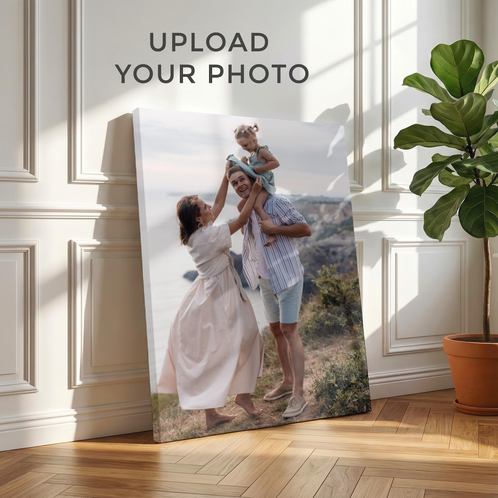 Home Decor Happy - Kanvas Foto Pribadi, Seni Dinding Keluarga