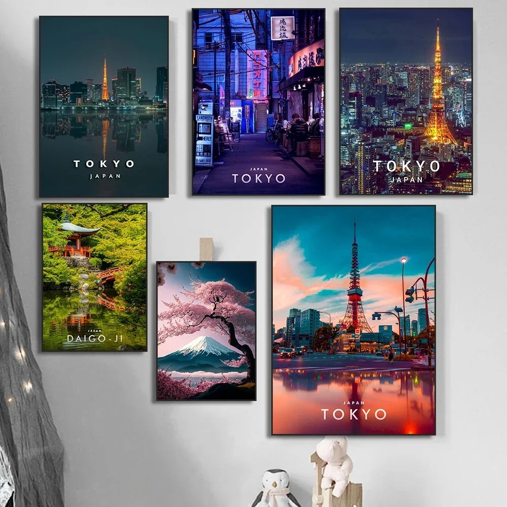 Home Decor Tokyo - Lukisan Kanvas Seni Dinding Poster Daerah