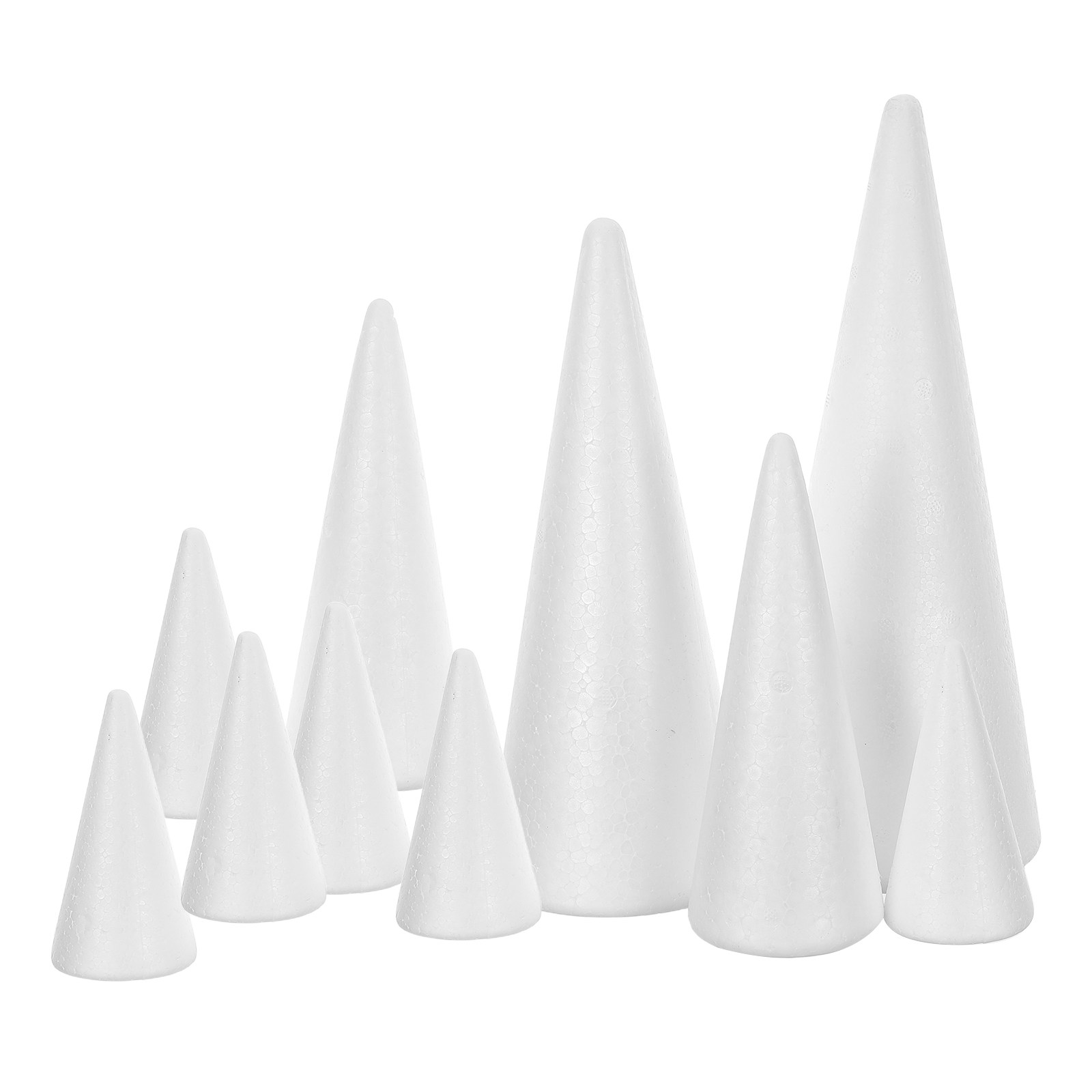 Home Decor Xmas Tree - 10 Buah Kerucut Busa Putih untuk