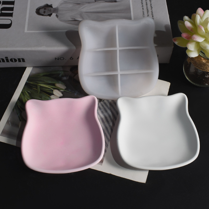 Ceramic Trinket Dish - Cetakan Piring Kucing Plester Baki Anak