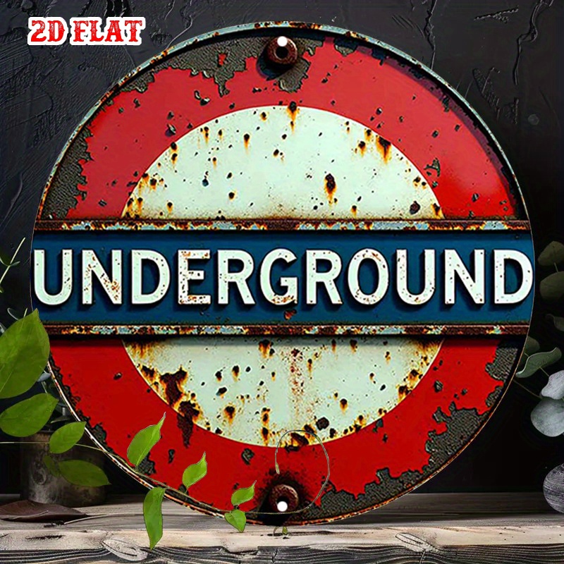 Home Decor London - Papan kayu bundar retro London Underground