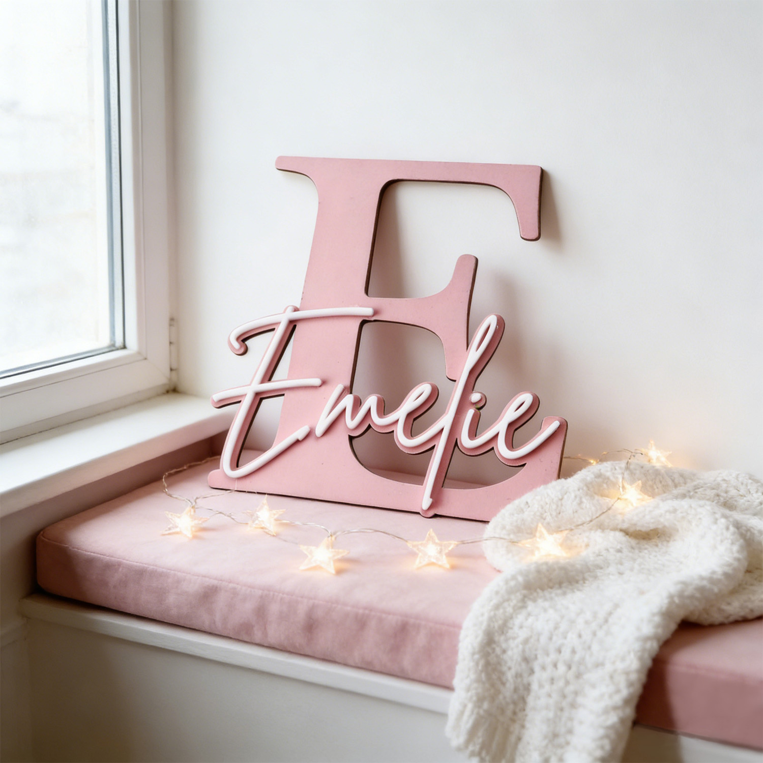 Home Decor Happy - 1 Buah Plakat Dekorasi Nama Kayu