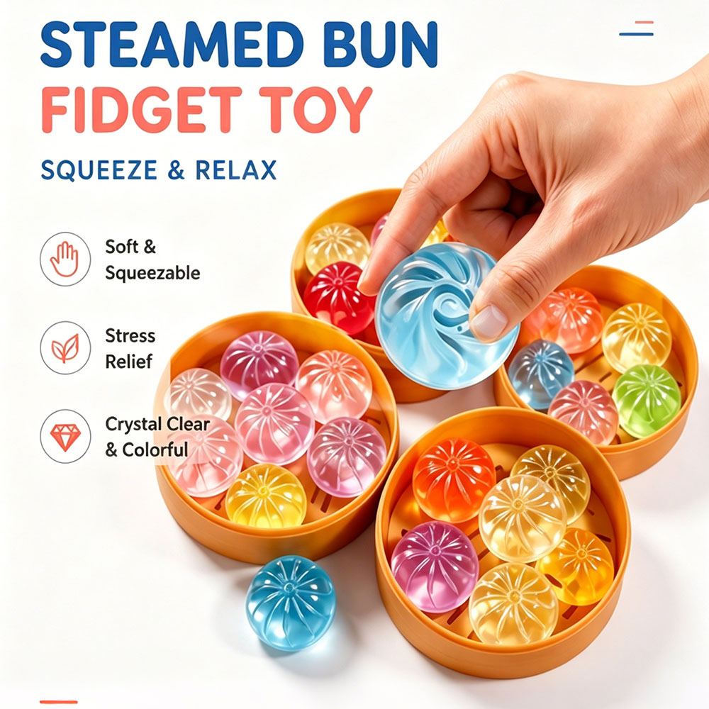 Home Decor Aesthetic - Kawaii 5Pcs Kristal Dim Sum Squishy