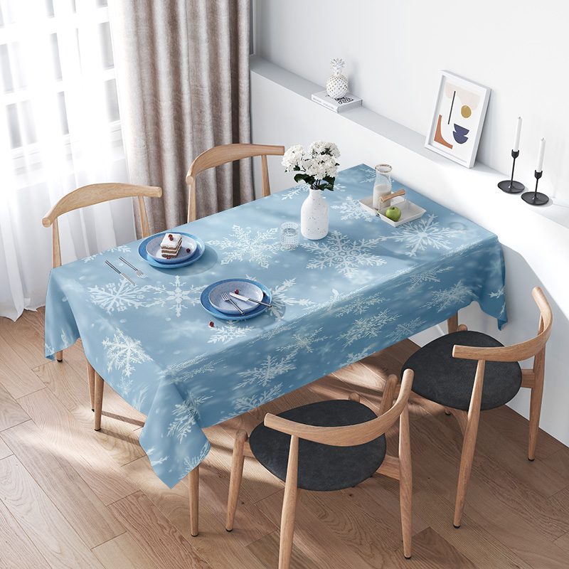 Home Decor Online Shop - Taplak Meja Makan Kepingan Salju Dekorasi