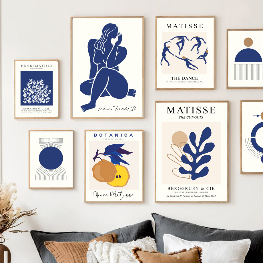 Abstrak Matisse Wanita Karang  - Geometric Wall Art ulasan dan harga