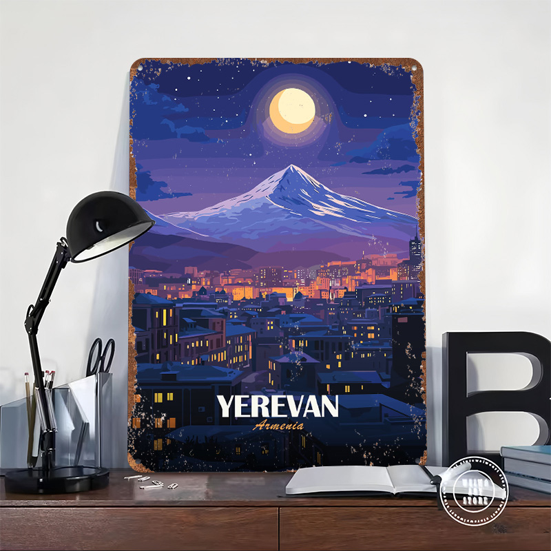 Poster Logam Pemandangan Malam - Home Decor Yerevan ulasan dan harga