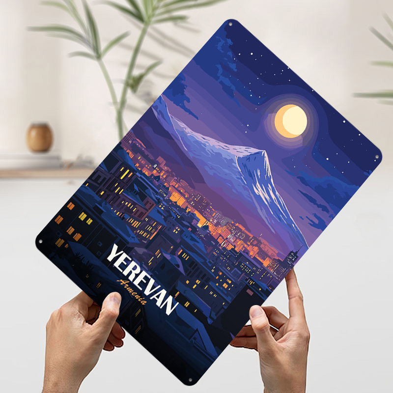 Poster Logam Pemandangan Malam - Home Decor Yerevan ulasan dan harga