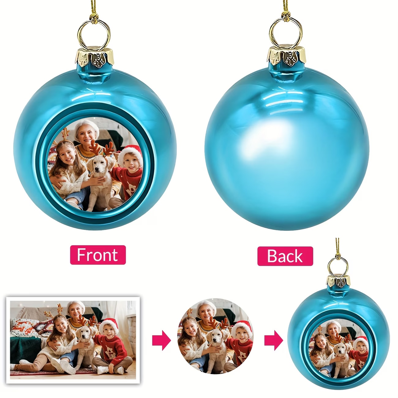 Ornamen Natal Foto Kustom, Bol - Home Decor Xmas Tree ulasan dan harga