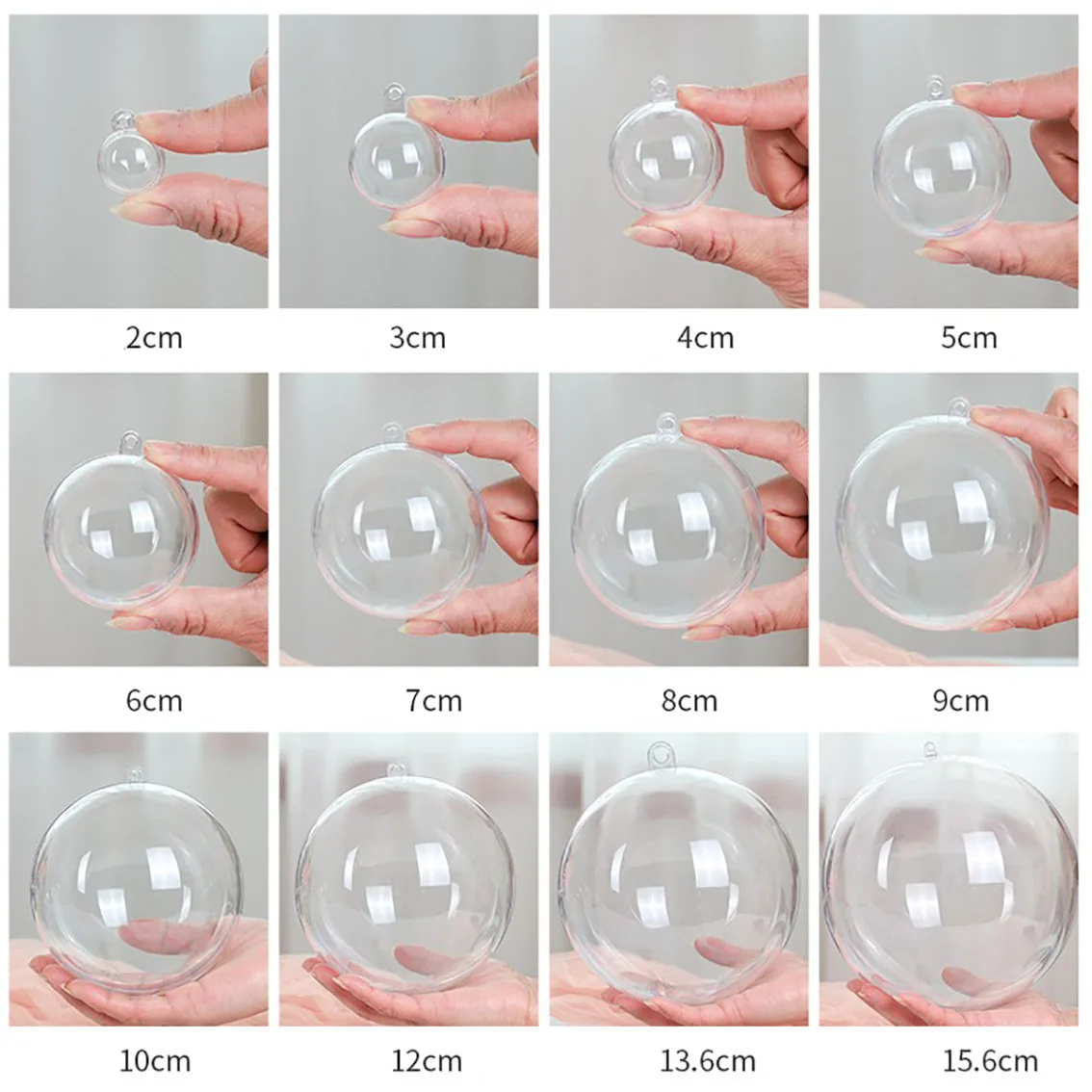 1-20CM Bola Transparan Berongg - Home Decor Xmas Tree ulasan dan harga