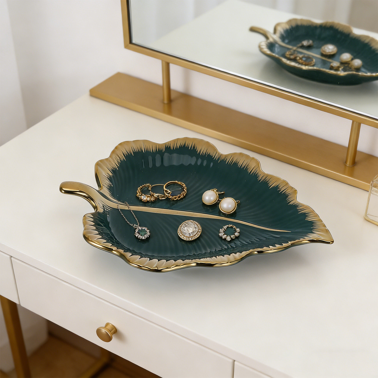 Nampan Keramik Bentuk Daun Hij - Ceramic Trinket Dish ulasan dan harga
