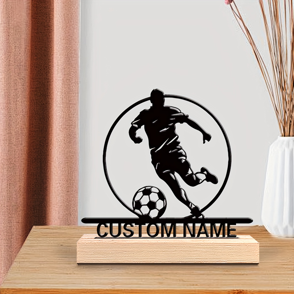 Patung Logam Pemain Sepak Bola - Home Decor Happy ulasan dan harga