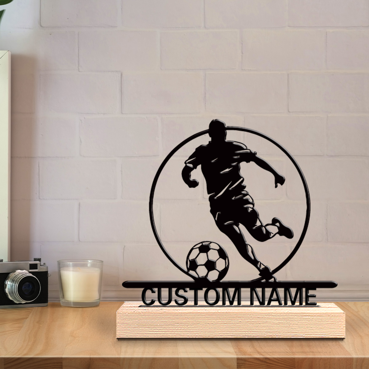 Patung Logam Pemain Sepak Bola - Home Decor Happy ulasan dan harga