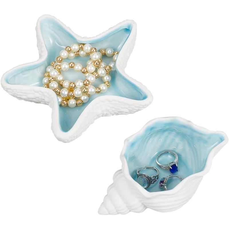 2 buah nampan perhiasan kerami - Ceramic Trinket Dish ulasan dan harga