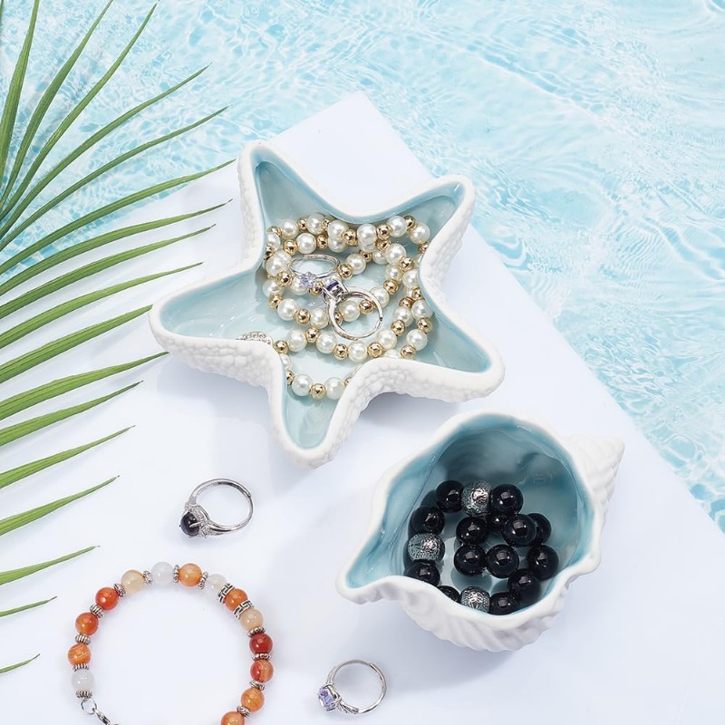 2 buah nampan perhiasan kerami - Ceramic Trinket Dish ulasan dan harga