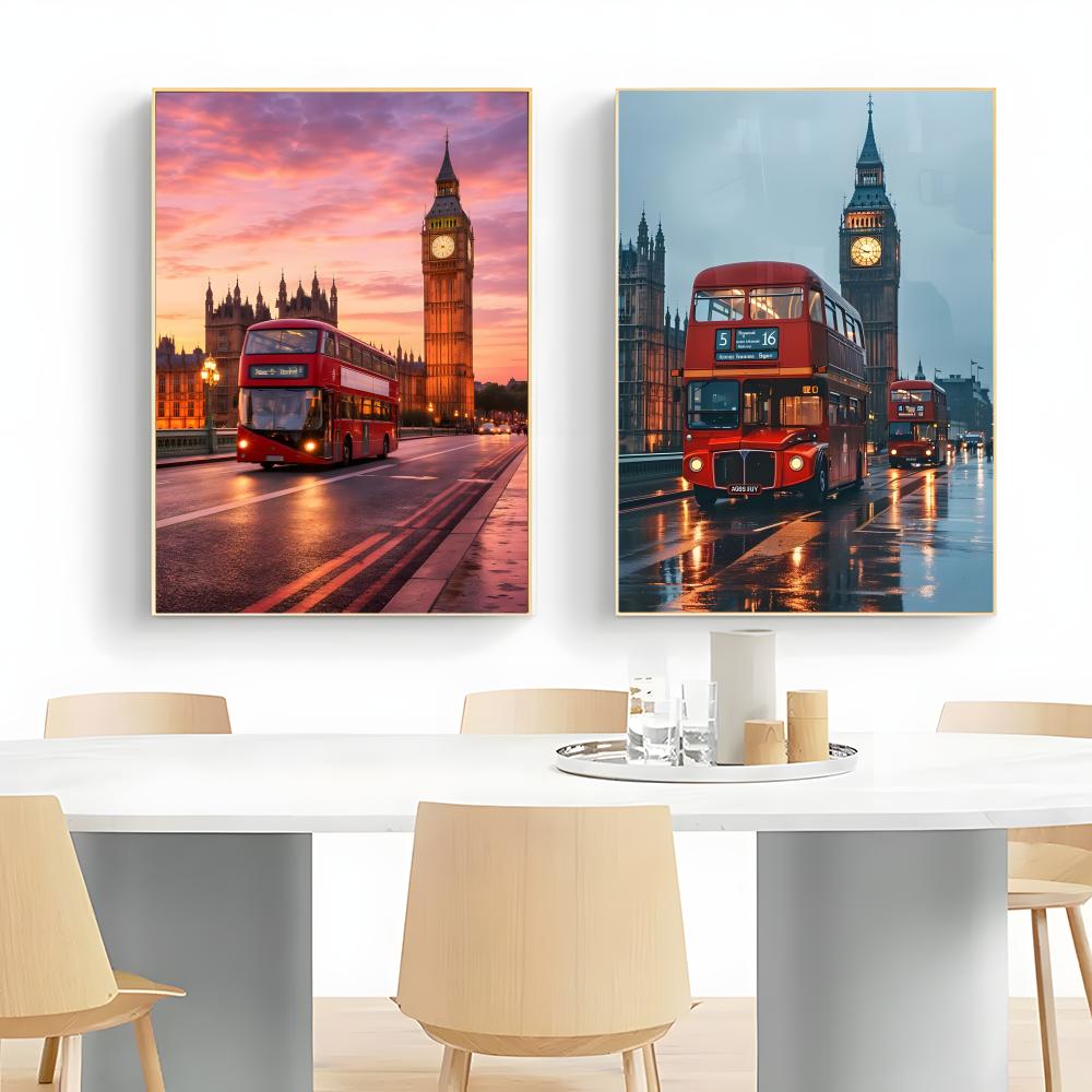 Poster London Red Bus Big Ben  - Home Decor London ulasan dan harga