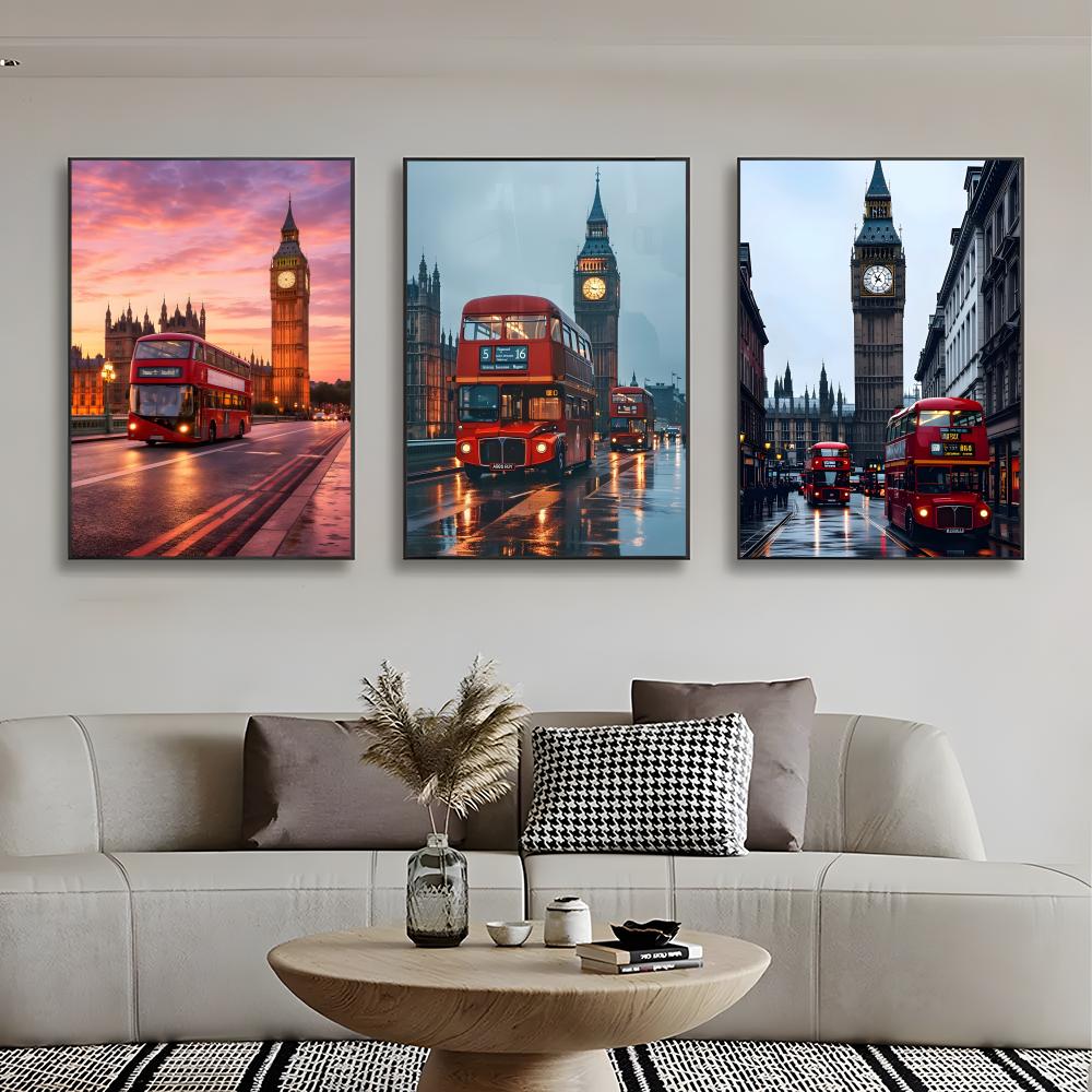 Poster London Red Bus Big Ben  - Home Decor London ulasan dan harga