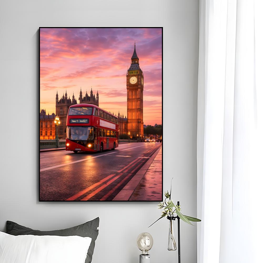 Poster London Red Bus Big Ben  - Home Decor London ulasan dan harga