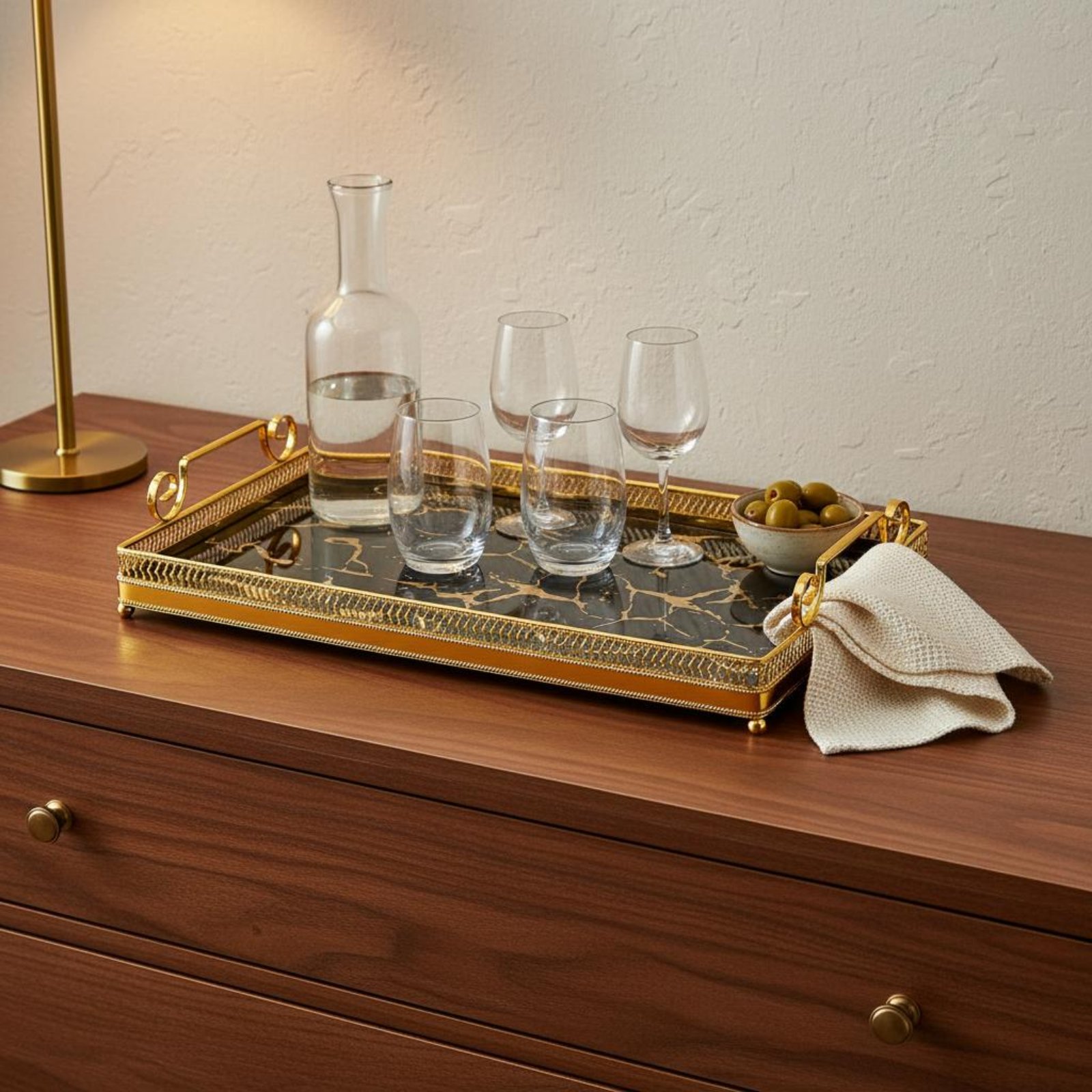Nampan Cermin Dekoratif Desain - Vanity Home Decor ulasan dan harga