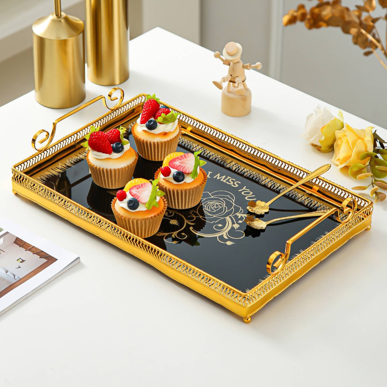 Nampan Cermin Dekoratif Desain - Vanity Home Decor ulasan dan harga