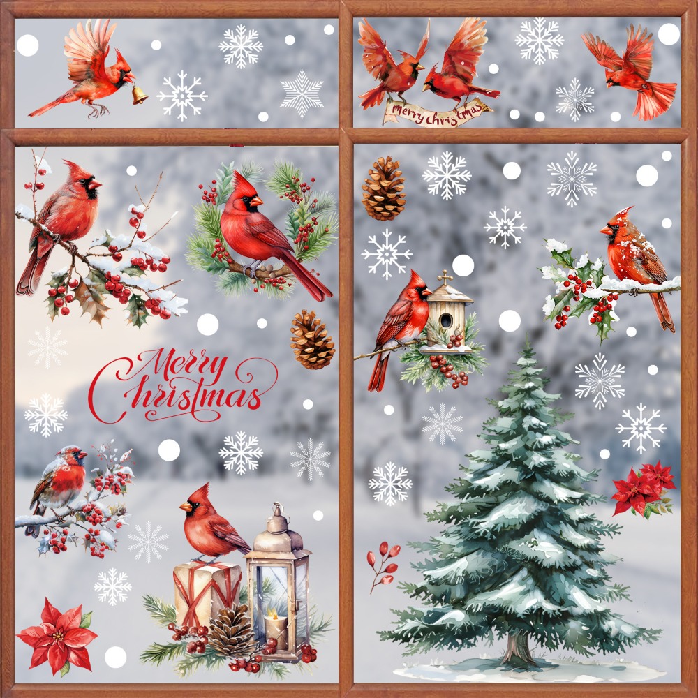 9 buah Stiker Jendela Natal Bu - Home Decor Xmas Tree ulasan dan harga
