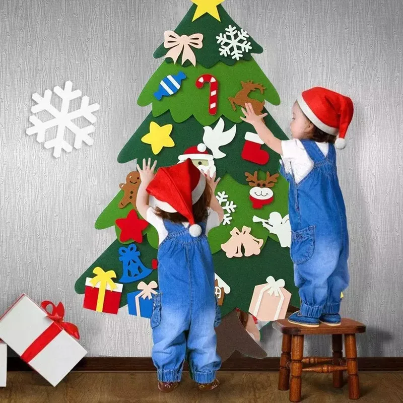Anak-anak DIY Merasa Pohon Nat - Home Decor Xmas Tree ulasan dan harga