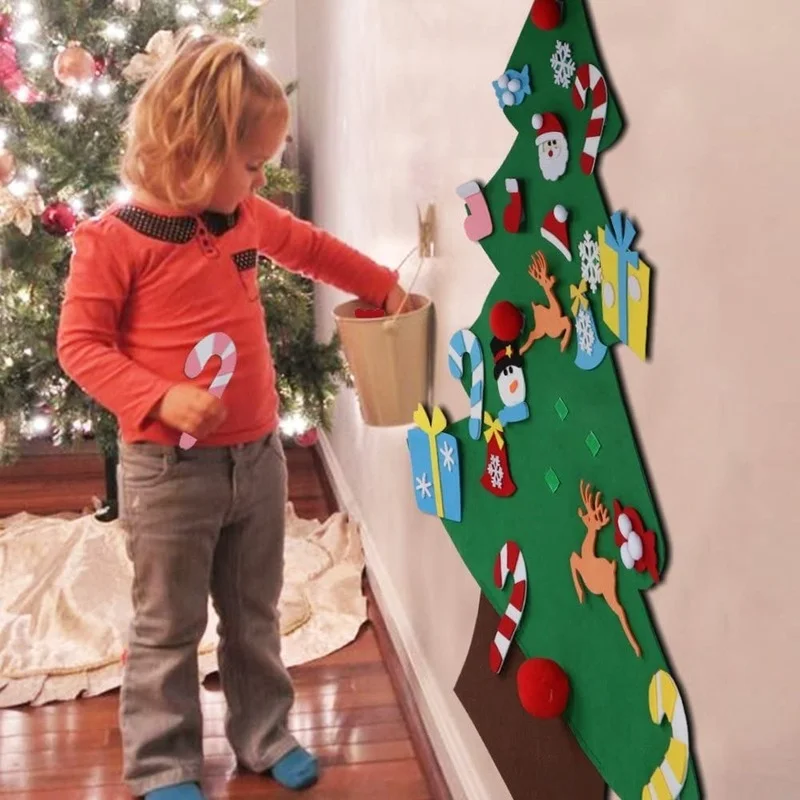 Anak-anak DIY Merasa Pohon Nat - Home Decor Xmas Tree ulasan dan harga