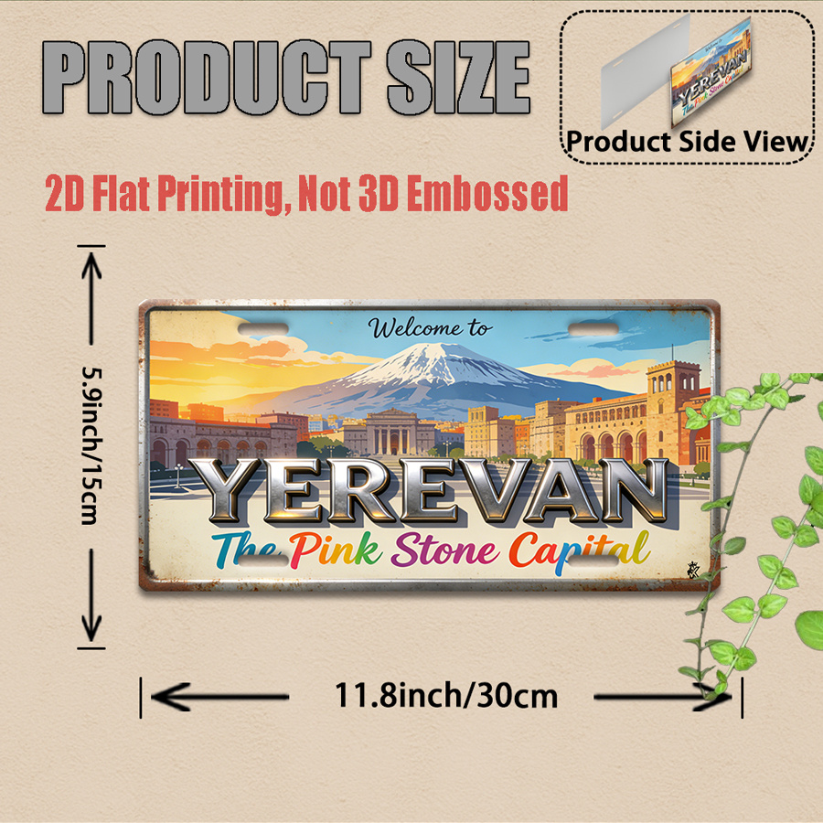 2D Flat, 1pc Tanda Logam Retro - Home Decor Yerevan ulasan dan harga