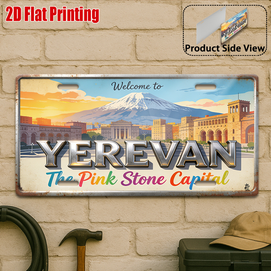 2D Flat, 1pc Tanda Logam Retro - Home Decor Yerevan ulasan dan harga